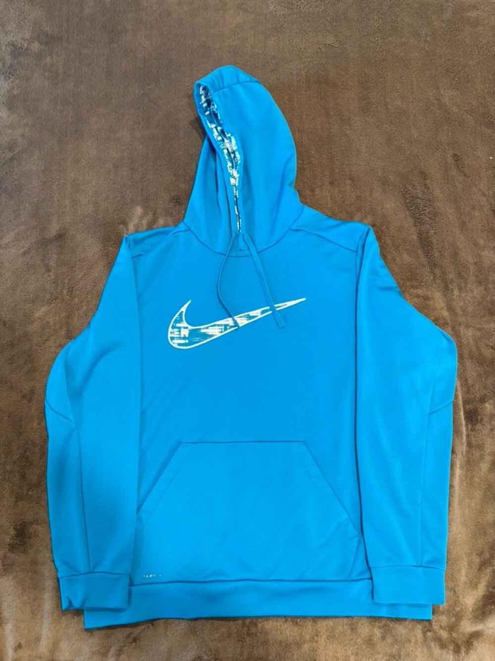 Nike Therma-FIT Blue Pullover Hoodie Graphic Swoosh XL